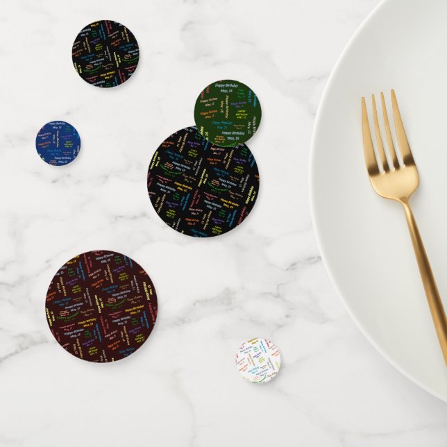 Tabla Confetti Mayo, 15 Cumpleaños (Grupo)