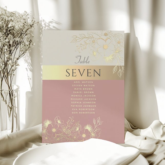 Tabla de asientos de Boda de oro rosa (Subido por el creador)