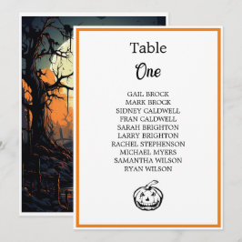 Tabla de asientos de Boda de temas de Halloween