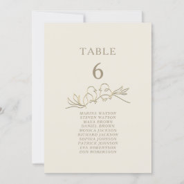 Tabla de asientos de Boda Elegante de Oro