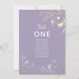 Tabla de asientos de Boda floral de lavanda