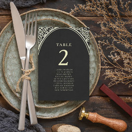 Tabla de asientos de Bodas dorados y negros