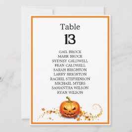 Tabla de asientos de la mesa de árbol asustado de