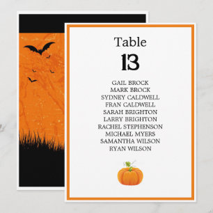 Tabla de asientos de la mesa de árbol asustado de