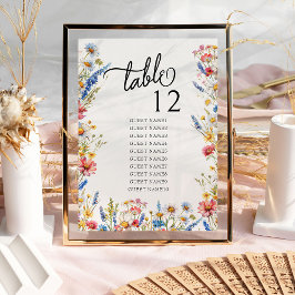 Tabla de asientos de la mesa del Boda de flores si