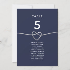 Tabla de asientos de la mesa del Boda del corazón