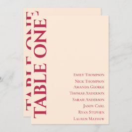 Tabla de asientos de mesa de bodas elegante contem