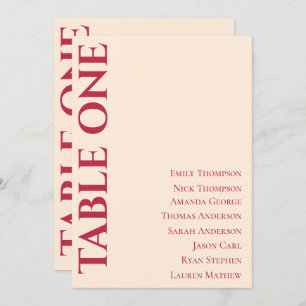 Tabla de asientos de mesa de bodas elegante contem