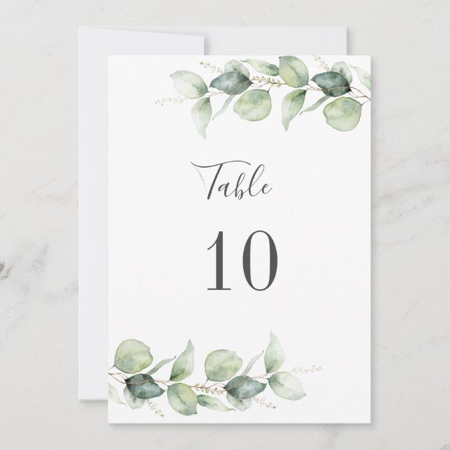 Tabla de asientos del Boda de follaje Eucalyptus N (Anverso)