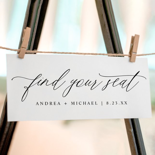 Tabla de asientos del boda Encuentre su tarjeta de (Elegant wedding find your seat top card for seating chart)