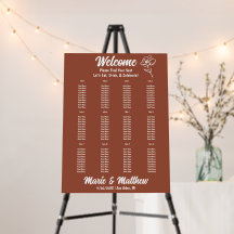 Tabla de asientos del Boda floral del Naranja quem
