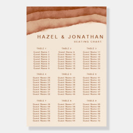 Tabla de asientos del Boda Teracotta Ombre Boho