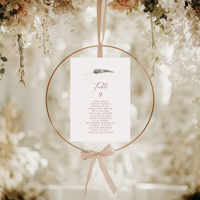 Tabla de asientos simple de la tabla floral rústic (Simple Rustic Floral Table Number Seating Chart)