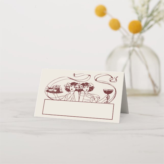 Tabla de Boda de tarjetas de nombre Vintage (Anverso)