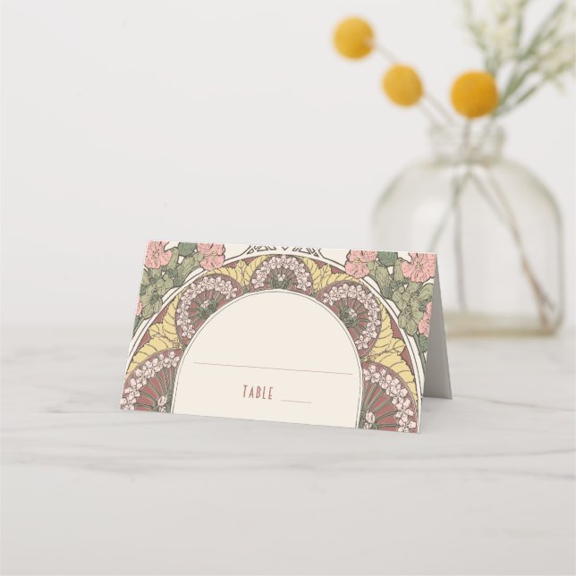 Tabla de Boda de tarjetas de nombre Vintage (Anverso)