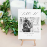 Tabla de Bodas minimalistas 11 Número y tarjeta de<br><div class="desc">Una forma diferente de mostrar los números de la tabla boda. Diseñado para coincidir con la colección "Boda Essentials - Classic". Esta plantilla incluye 1 imagen que podría ser cuando usted era niño o como pareja, tabla 11 in. tipografía clásica elegante, nombres de pareja y fecha boda. Obtener tablas 1...</div>