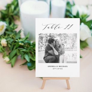 Tabla de Bodas minimalistas 11 Número y tarjeta de