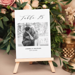 Tabla de Bodas minimalistas 15 Número y tarjeta de