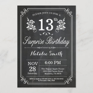 Tabla de cartón para invitaciones de cumpleaños nú
