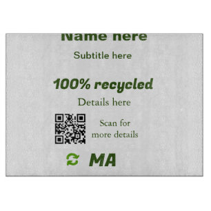 Tabla De Cortar 100% reciclado agregar código Q R aquí nombre del