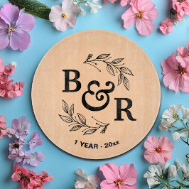Tabla De Cortar 1.ᵉʳ Aniversario Boda deja a Motif Monograma
