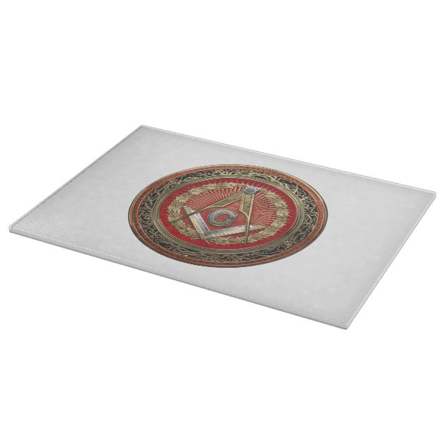 Tabla De Cortar [200] Master Mason - Gold Square & Compass (Borde)