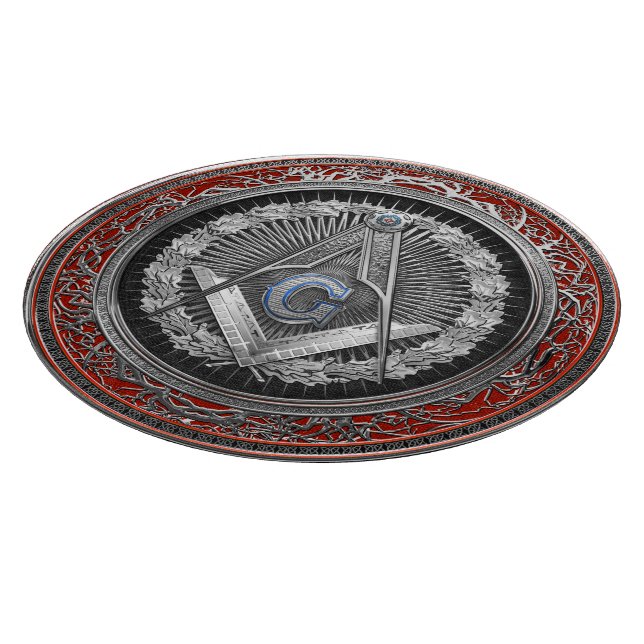 Tabla De Cortar [200] Master Mason - Silver Square & Compass (Borde)