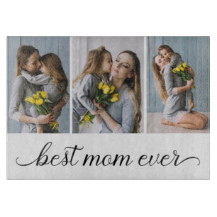 Tabla De Cortar 3 Collage de fotos mejor mamá de la historia