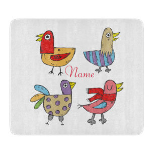 Tabla De Cortar 4 Aves divertidas Thunder_Cove