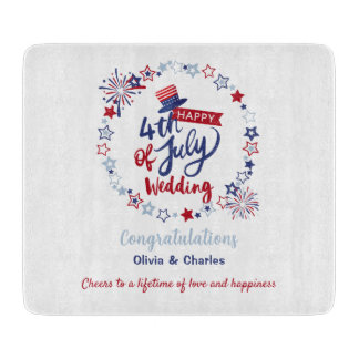 Tabla De Cortar 4th of July Wedding | Personalized Bride & Groom 