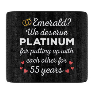 Tabla De Cortar 55º Aniversario de Boda I - Pareja Divertida Esmer