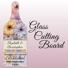 Tabla De Cortar 60.º aniversario del diamante melocotón