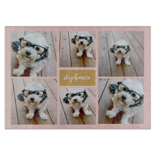 Tabla De Cortar 6 Nombre de Collage de fotos Minimalista: puede ed