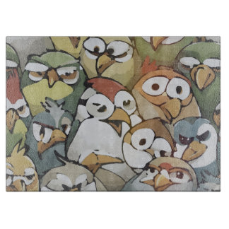 Tabla De Cortar A Bunch of goofy grumpy cartoon birds
