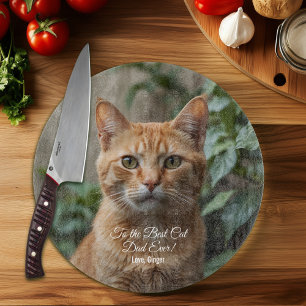 Tabla De Cortar A la mejor foto del Personalizado de papá gato de