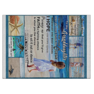 Tabla De Cortar A La Playa De Mi Nieta Y Al Mar Mi Sol