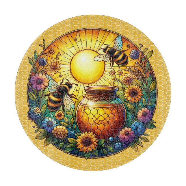 Tabla de cortar abeja de miel (Anverso)