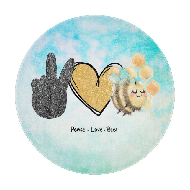 Tabla De Cortar Abejas amorosas de Cute Peace (Anverso)