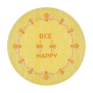 Tabla De Cortar Abejas de miel de Bee Happy en un panal de miel am