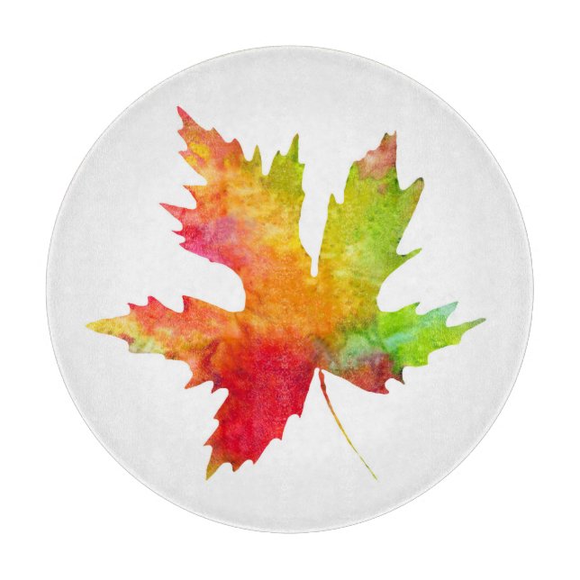 Tabla De Cortar Abertura de Bebida de Maple Leaf de Otoño (Anverso)