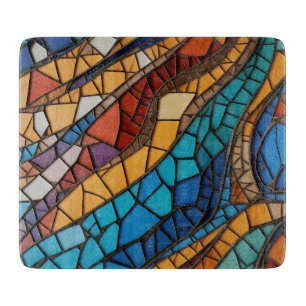 Tabla De Cortar Abstracción de mosaico de vidrio coloreado
