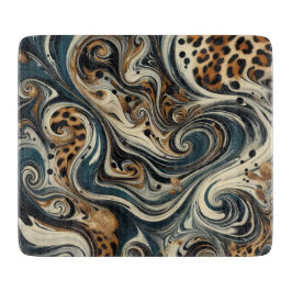 Tabla De Cortar Abstract Leopard Print Swirl