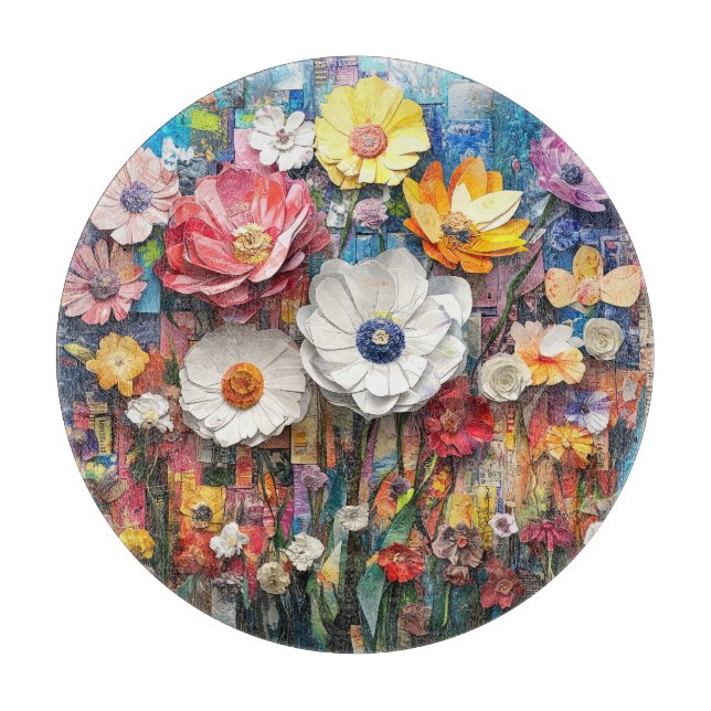 Tabla De Cortar Abstract Placa de corte floral (Anverso)