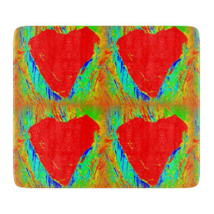tabla de cortar abstracta de los corazones rojos