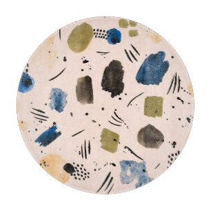 Tabla De Cortar Abstracto Acuarela: Patrón de tinta geométrica.