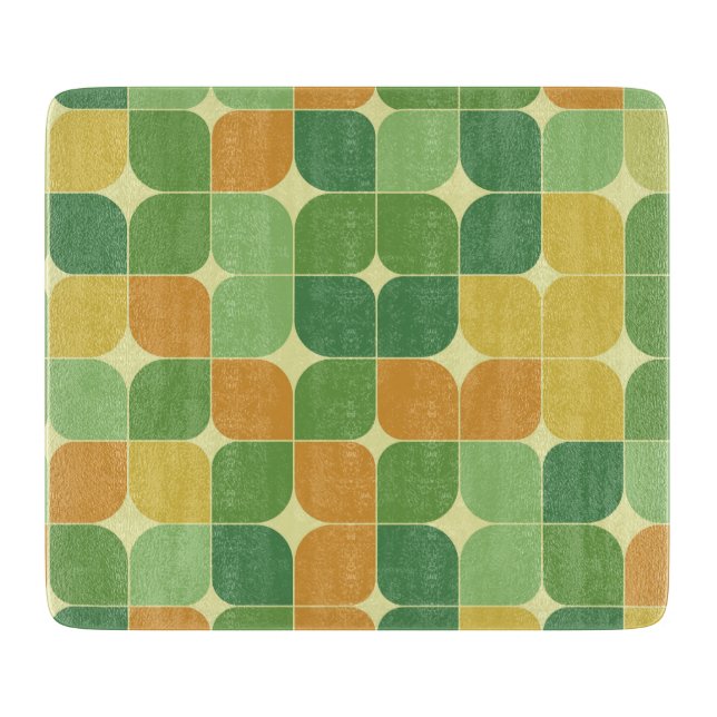 Tabla De Cortar Abstracto de mediados de siglo verde naranja amari (Anverso)