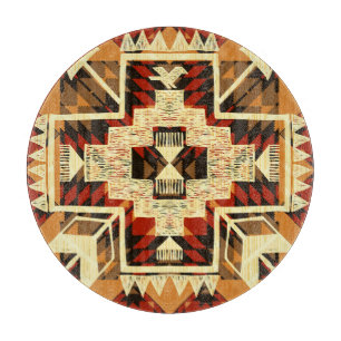 Tabla De Cortar Abstracto nativo americano de vintage mano.