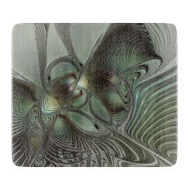 Tabla De Cortar Abstracto Olive Sage Green Grey Fractal Art Fantas