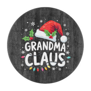 Tabla De Cortar Abuela de Navidad Familia Abuela Claus Fiesta