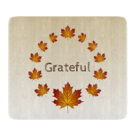 Tabla De Cortar Acción de Gracias Wreath agradeció simples hojas d